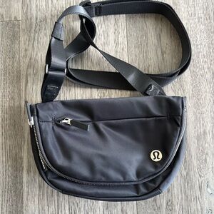 Lululemon- All Night Festival Bag 2L- Black with silver hardware